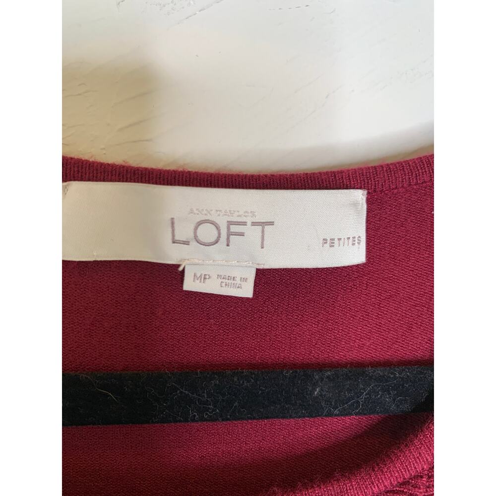 Loft Sweater Shell Ruffle Front Size Medium Petit… - image 6